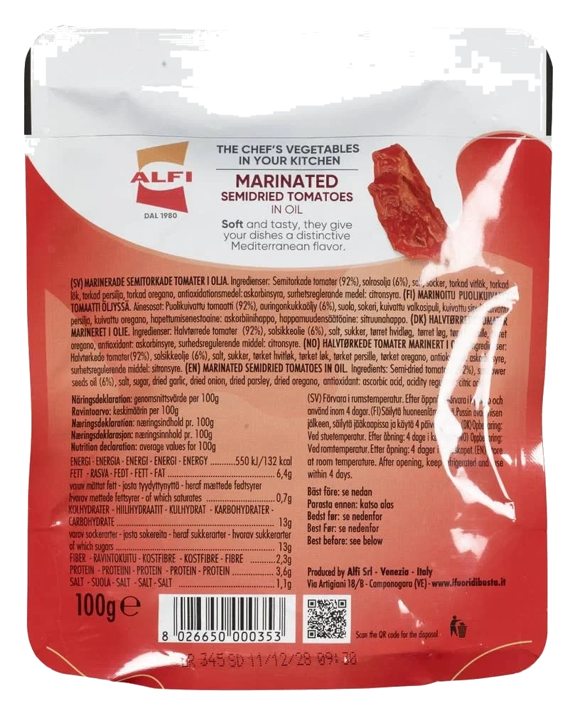 Semitørkede tomater i olje