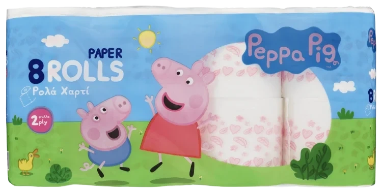 Toalettpapir Mønstret 8rl Peppa Pig