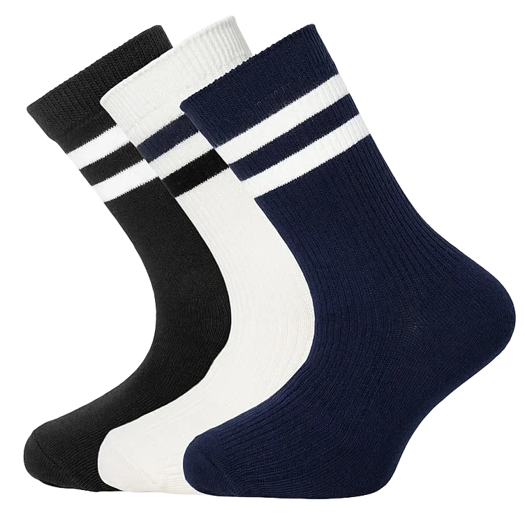 Basic Socks Kids X3 White/Navy/Black 33-36