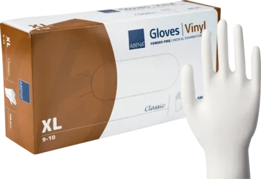 Engangshanske Abena Classic Xl Transparent Vinyl Pudderfri