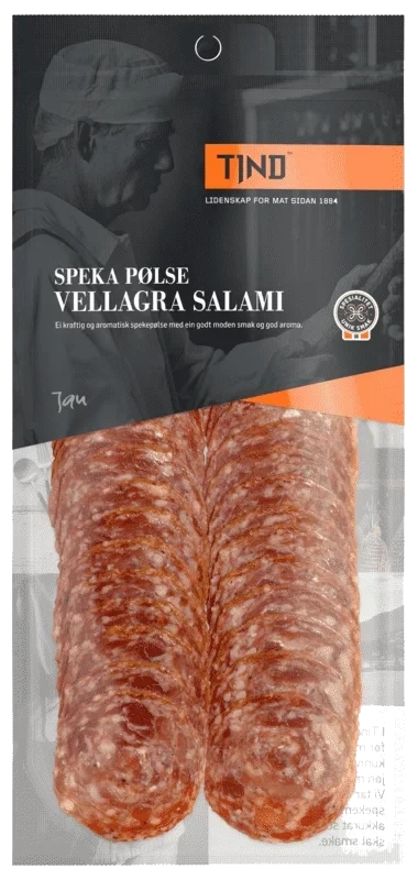 Tind Salami Vellagret Skivet 100g