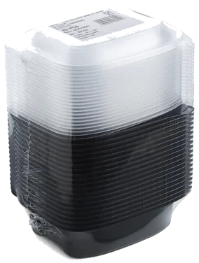 Bistro Combopack 900ml, Sort Bund og Klart Lokk