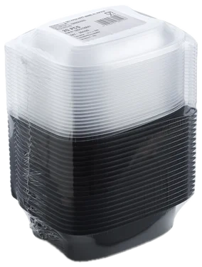 Bistro Combopack 900ml, Sort Bund og Klart Lokk