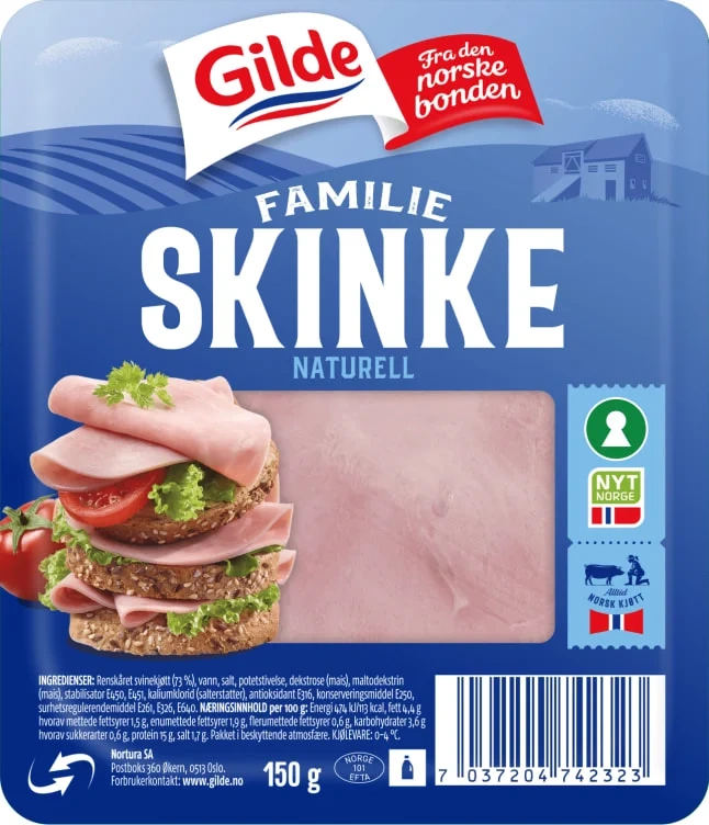 Familie Skinke Naturell 150g Enh