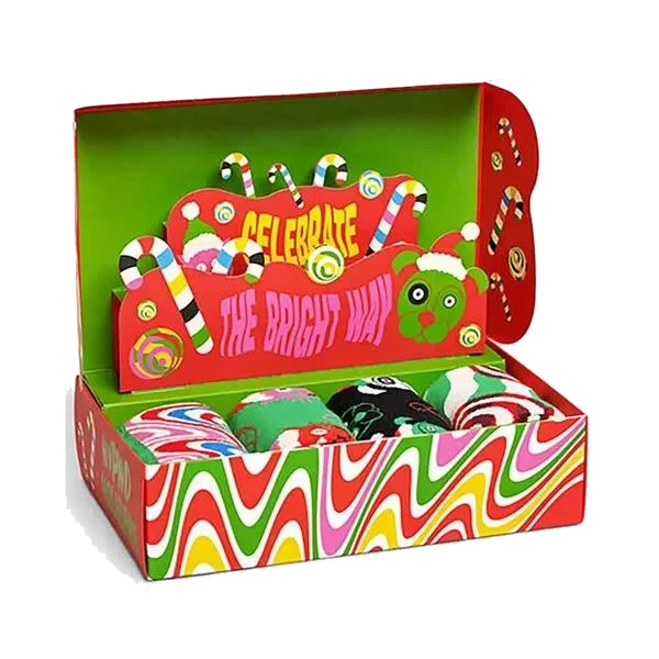 Psychedelic Candy Canes Socks str 41-46 - Gavepakke