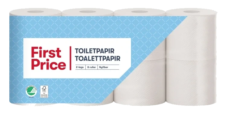Toalettpapir 2-Lags 8rl First Price