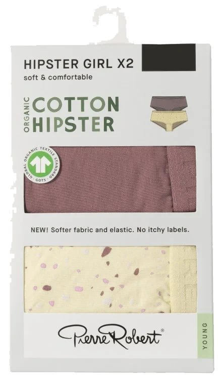Cotton Hipster Jr Girl Dustyrose-ivory 134-140
