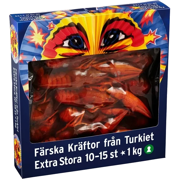 Kräftor färska extra stora 10-15p 1kg Pandalus