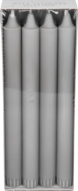 Kronelys Stearin Grå 24cm 8stk Änglamark