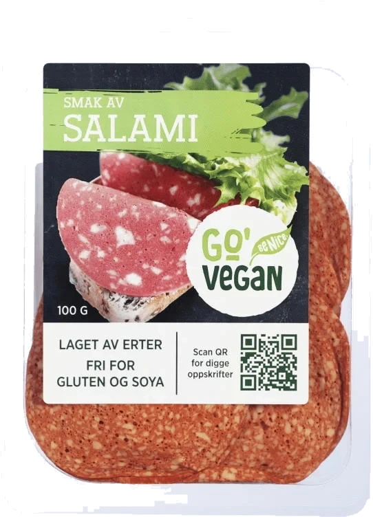 Vegansk Pålegg m/Smak Av Salami 100g Go'Vegan