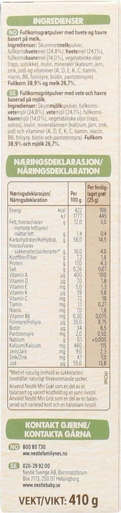Min Fullkornsgrøt God Natt