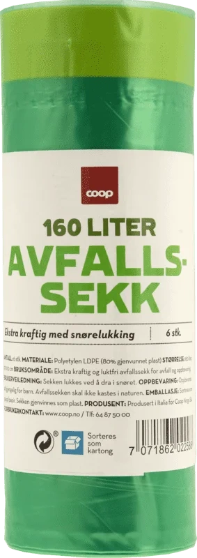 Coop Avfalssekk 160l 6stk
