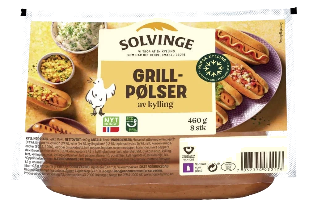 Grillpølser av kylling