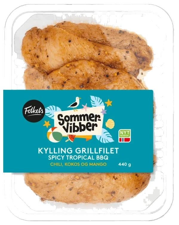 Kylling Grillfilet Spicy Tropical 440g Folkets