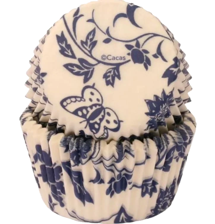 Muffinsformer Blå Blomster 50stk Cacas