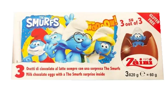 Smurfs Sjokoladeegg 3pk