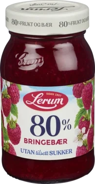 Bringebærsyltetøy u/Sukker 330g Lerum