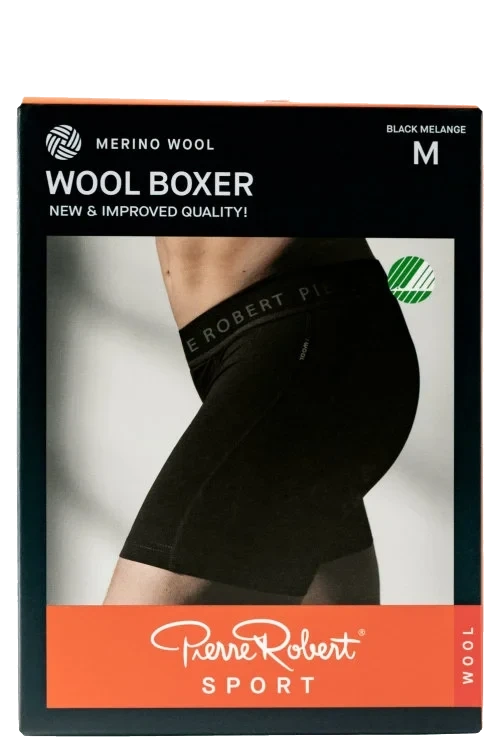 Boxer Wool Sport Black Xxl Pierre-Robert