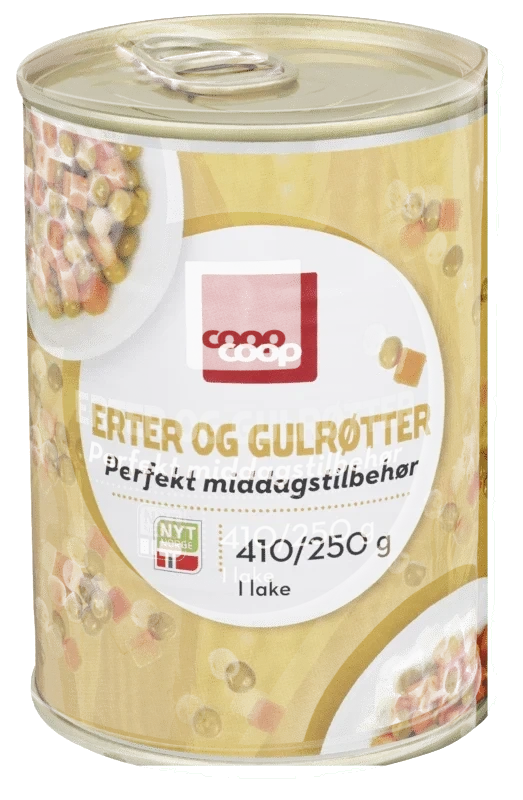 Coop Erter og Gulerøtter 410g