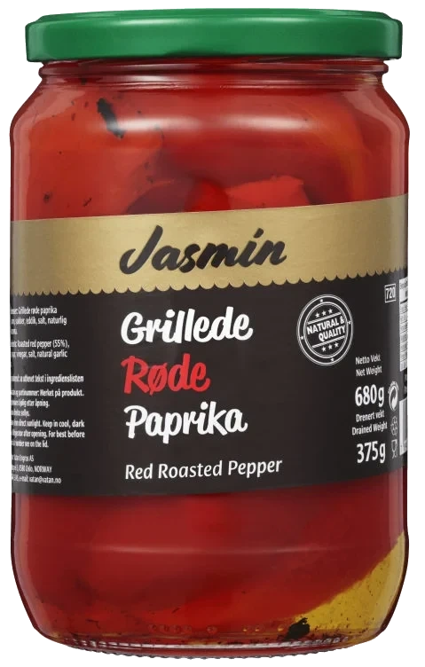 Paprika Røde Grillede 680g Jasmin