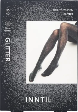 Tights, 20 den, Black/silver Glitter, 36-40