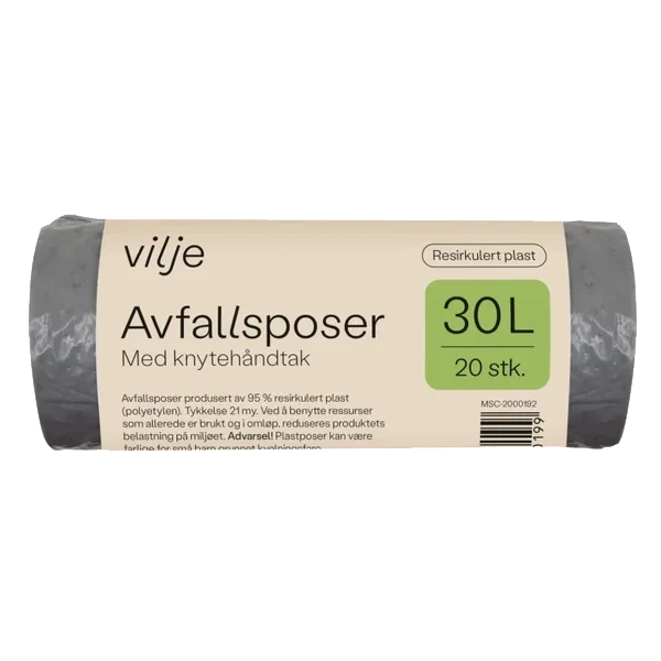 Avfallsposer 30l 20stk Vilje