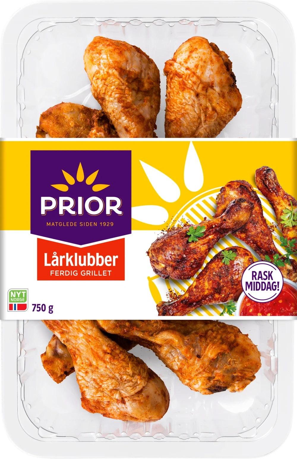 PRIOR Grillede Lårklubber 750g