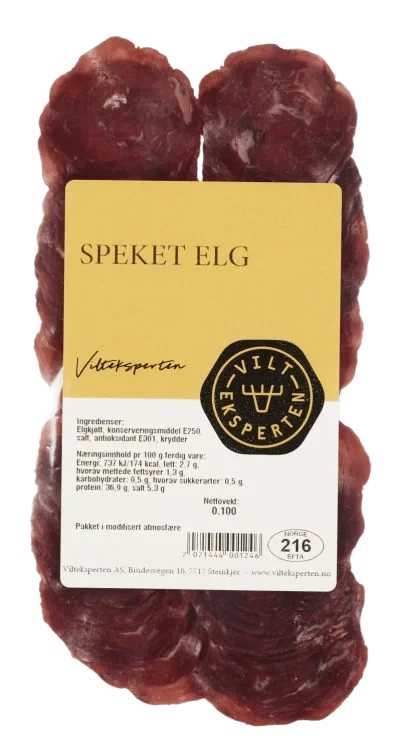 Elg Speket skivet 100g Vilteksperten