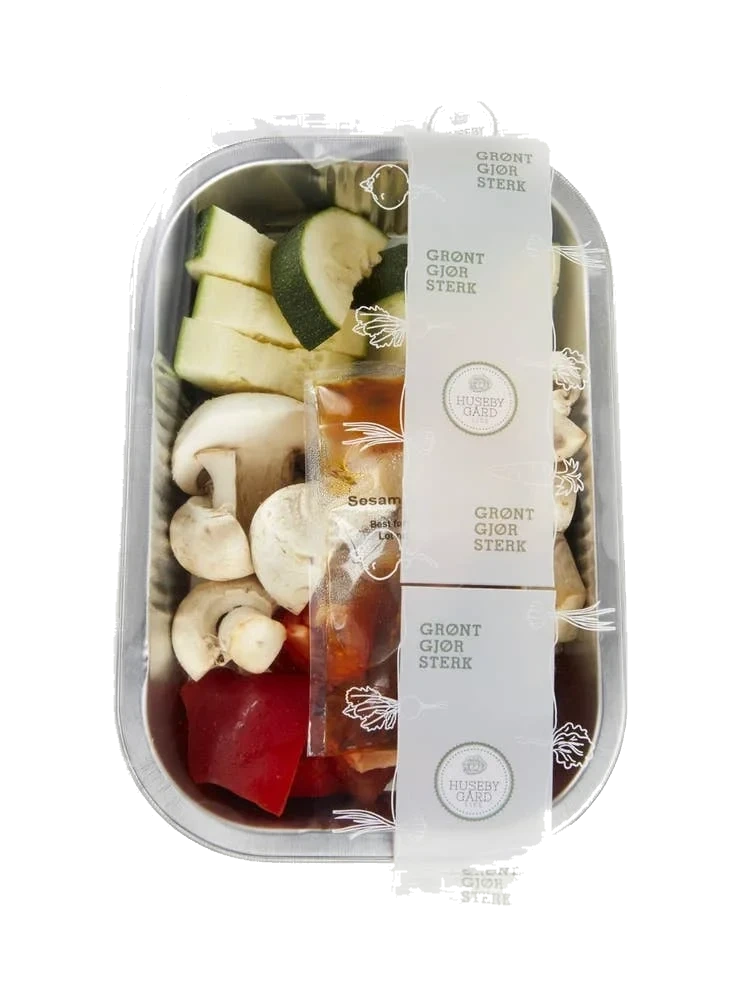 Grillklare paprika, champignon og squash