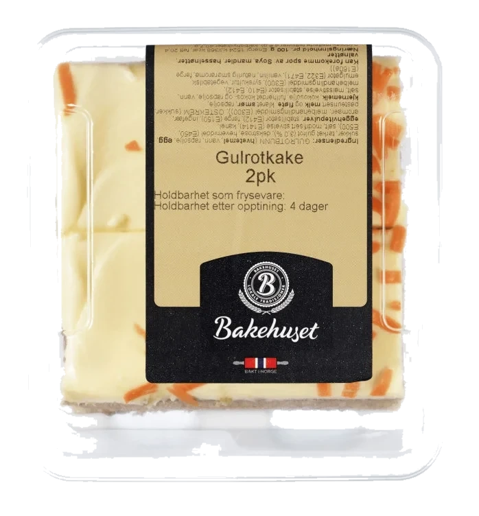 Gulrotkake 2pk 220g Bakehuset
