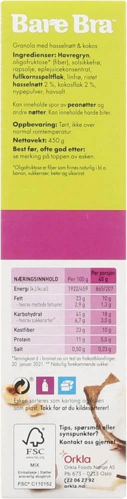 Bare Bra Granola Hasselnøtt og Kokos