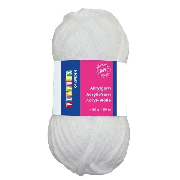 Akrylgarn 50 G  Hvit