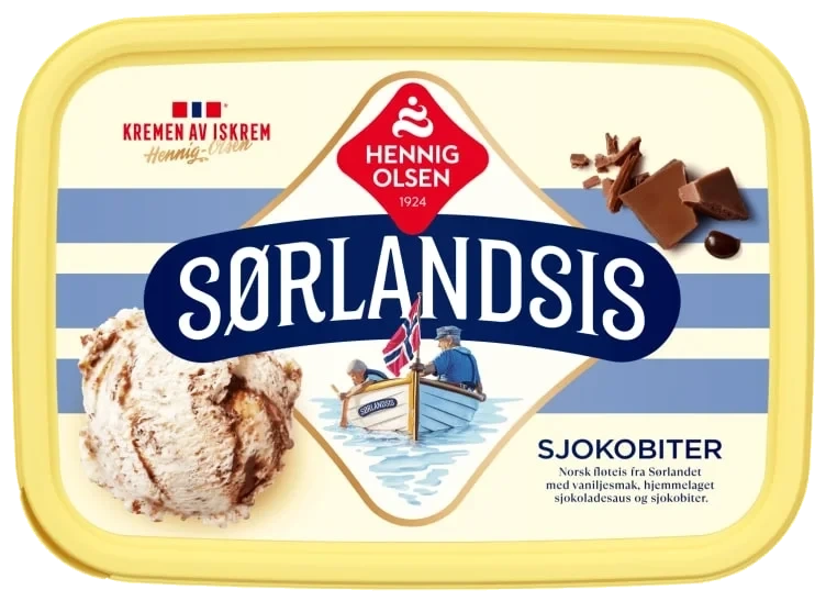 Sørlandsis Sjokobiter 1,2l Hennig-Olsen-Is