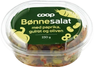 Bønnesalat med Paprika, Gulrot og Oliven 230 g Coop