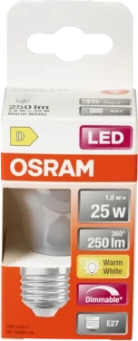Lyspære Led Cl P 25 Matt E27 827 Dim Osram