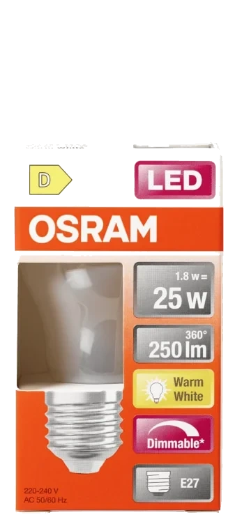 Lyspære Led Cl P 25 Matt E27 827 Dim Osram