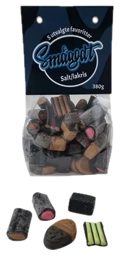 Smågodt Salt/lakris 380g 5 Utvalgte Favoritter