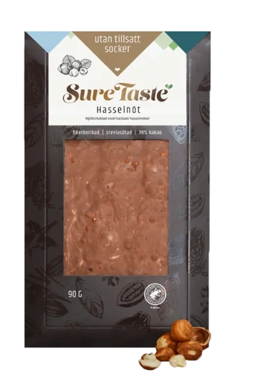 Sjokolade m/Hasselnøtt Sure Taste 90g