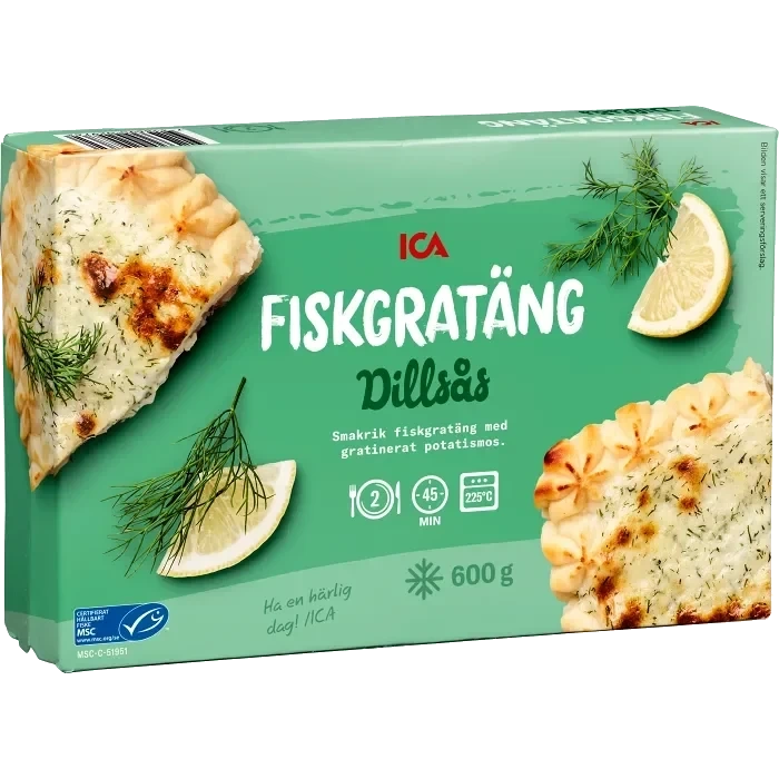 Fiskgratäng med dillsås Fryst 600g ICA