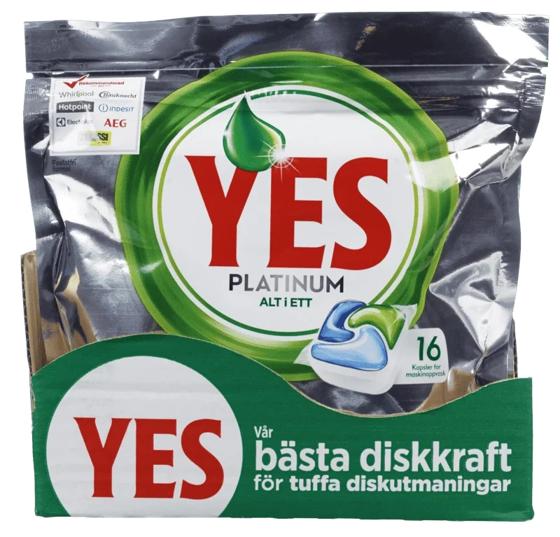 Yes Maskinoppvask Platinum 5x16stk