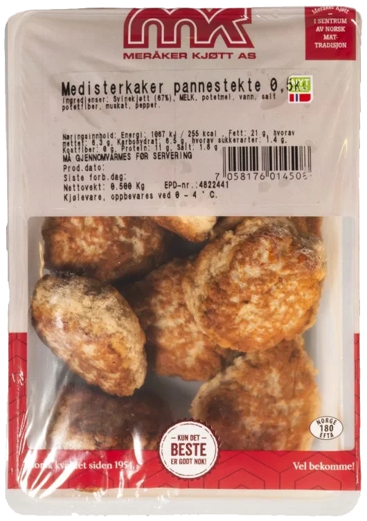 Medisterkaker 500g Meråker Kjøtt