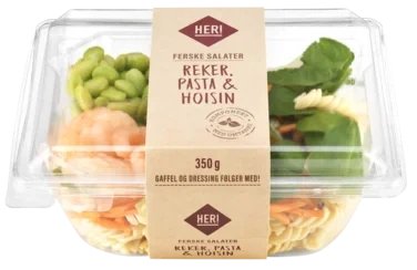 Reker, Pasta, Hoisinsaus 350 g Her!