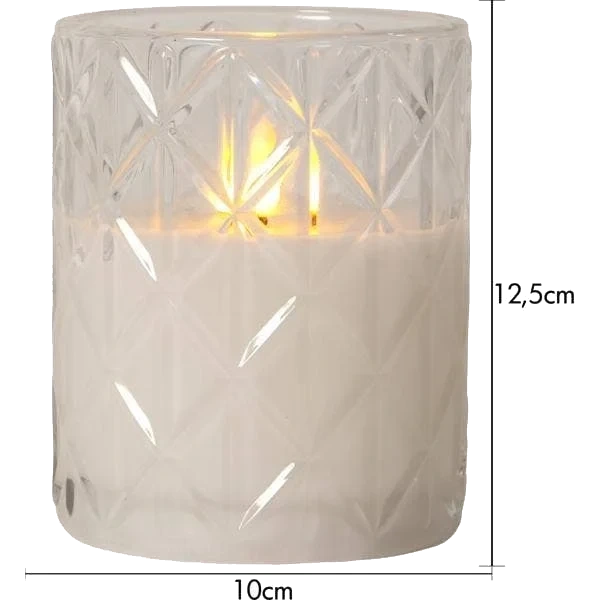 Ljus LED Flamme Romb Transparent 10x12,5cm