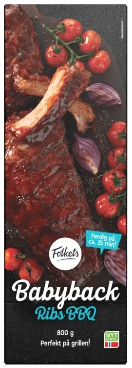Spareribs Babyback Bbq-Marinert 800g Stekt Perfekt