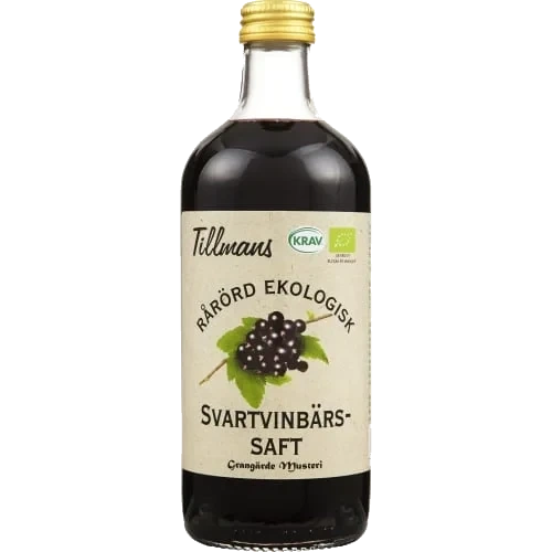 Svarta Vinbär Rårörd Ekologisk Saft Glas