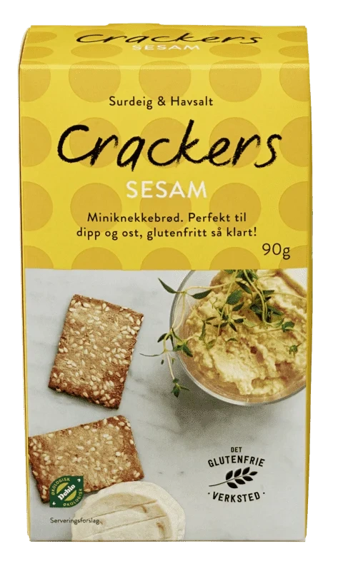 Det Glutenfrie Verksted Crackers Sesam 90g