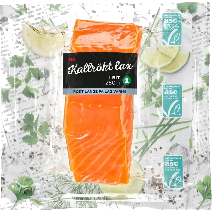 Lax Färsk Kallrökt i bit 250g Miljömärkt ICA