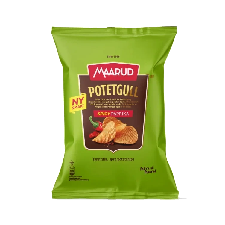 Potetgull Spicy Paprika 200g Maarud