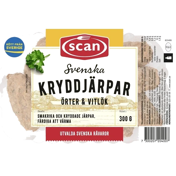 Kryddjärpar Örter Vitlök Stekta 300g Scan