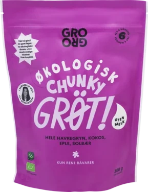 Pulvergrøt Chunky Eple&Solbær 300g Grogro